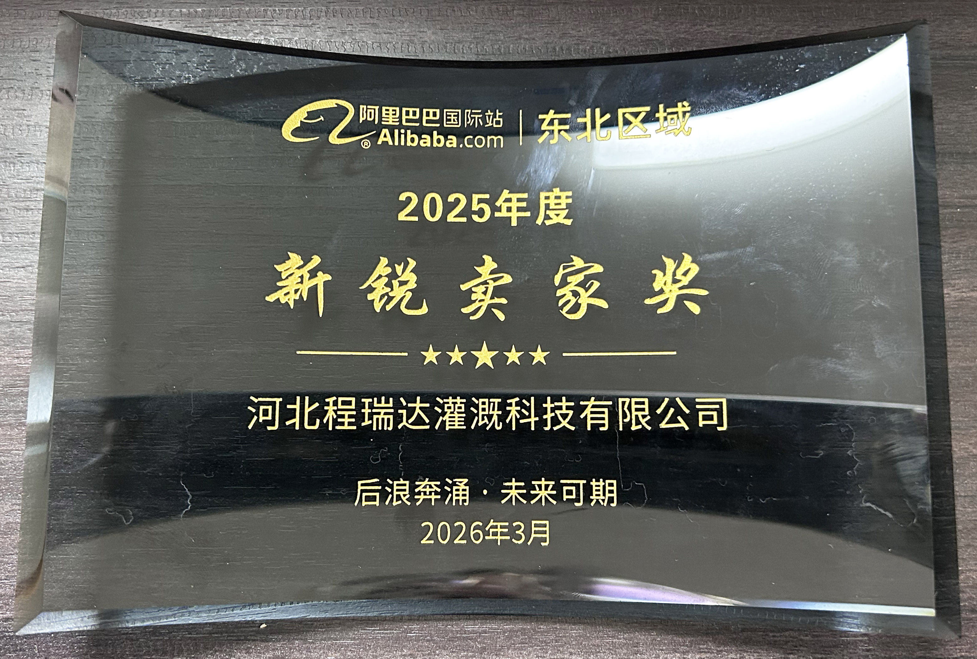 盐城程瑞达灌溉 | 荣获阿里国际站新锐卖家奖